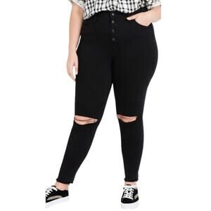 Madewell 10" High Rise Distressed Cropped Jegging Jeans Black Size 37